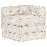 vidaXL Fotoliu puf modular, bej, material textil