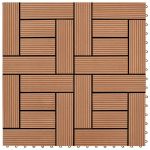 Set de 11 bucăți de plăci 30 x 30 cm din WPC 1 mp, maro