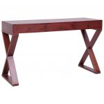 vidaXL Birou computer, maro, 132 x 47 x 77 cm, lemn masiv de mahon