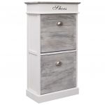 vidaXL Pantofar, gri, 50x28x98 cm, lemn de paulownia