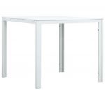 vidaXL Măsuță de cafea, alb, 78x78x74 cm, HDPE, aspect lemn