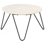 vidaXL Măsuță de cafea alb 65x65x42 cm piatră naturală aspect marmură