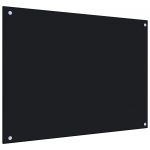 vidaXL Panou antistropi de bucătărie, negru 80x60 cm sticlă securizată