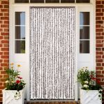 vidaXL Perdea pentru insecte, gri taupe și alb, 90 x 220 cm, chenille