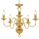 vidaXL Candelabru, auriu, 5 becuri E14