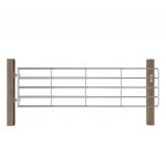 vidaXL Poartă de câmp cu 5 bare, argintiu, (115-300) x 90 cm, oțel