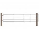 vidaXL Poartă de câmp cu 5 bare, argintiu, (150-400) x 90 cm, oțel