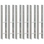 vidaXL Ancore de gard, 6 buc., argintiu, 8x6x60 cm, oțel galvanizat