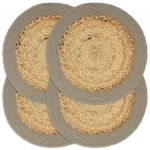 vidaXL Naproane, 4 buc., natural și gri, 38 cm, iută și bumbac