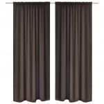 Draperii opace cu rejansă, 2 buc., maro, 135 x 245 cm