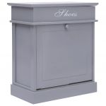 vidaXL Pantofar, gri, 50 x 28 x 58 cm, lemn de paulownia