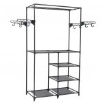 vidaXL Cuier haine, negru, 87 x 44 x 158 cm, oțel și material nețesut