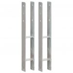 vidaXL Ancore de gard, 2 buc., argintiu, 8x6x60 cm, oțel galvanizat