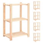 vidaXL Etajeră cu 3 niveluri, 5 buc., 60x38x90 cm, pin masiv, 150 kg