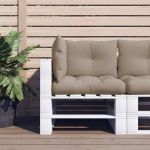 vidaXL Perne de paleți, 3 buc., gri taupe, material textil