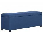 vidaXL Bancă cu compartiment de depozitare albastru, 116 cm, poliester