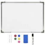 vidaXL Tablă magnetică albă cu ștergere uscată 70x50 cm oțel