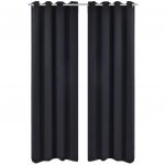 vidaXL Draperii opace cu ocheți metalici, 2 buc, 135 x 175 cm, negru