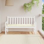 vidaXL Pernă bancă de grădină, alb crem, 150x50x7 cm, textil oxford
