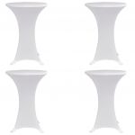 vidaXL Husă de masă cu picior Ø60 cm, 4 buc., alb, elastic