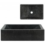 vidaXL Chiuvetă, negru extralucios, 45x30x12 cm, marmură