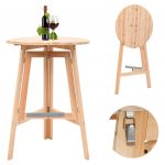 vidaXL Masă de bar pliabilă, 78 cm, lemn de brad