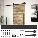 vidaXL Set feronerie pentru uși glisante SKIEN, negru, 200 cm, oțel