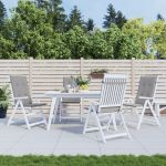 vidaXL Perne scaun cu spătar înalt, 4 buc., gri, 120x50x3 cm, textil