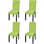vidaXL Huse de scaun elastice drepte, 4 buc., verde