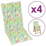 vidaXL Perne scaun spătar înalt model frunze 4 buc. 120x50x3 cm textil