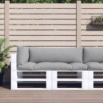 vidaXL Perne de paleți, 3 buc., gri, material textil