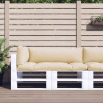 vidaXL Perne de paleți, 3 buc., bej, material textil