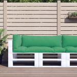 vidaXL Perne de paleți, 3 buc, verde, material textil