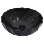 vidaXL Chiuvetă de baie, negru, 46 x 17 cm, ceramică