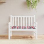 vidaXL Pernă bancă de grădină, roșu carouri, 100x50x3cm, textil Oxford