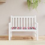 vidaXL Pernă bancă de grădină, roșu carouri, 120x50x3cm, textil Oxford
