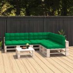 vidaXL Perne pentru canapea din paleți, 7 buc., verde