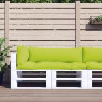 vidaXL Perne de paleți, 3 buc, verde aprins, material textil
