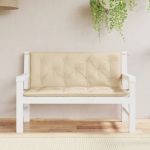 vidaXL Perne bancă de grădină 2 buc., bej, 120x50x7cm, țesătură oxford