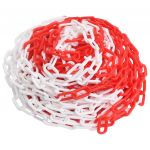 vidaXL Lanțuri de avertizare, roșu și alb, 100 m, Ø4 mm, plastic