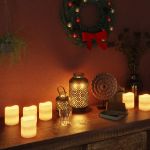 vidaXL Lumânări LED electrice, 12 buc., alb cald