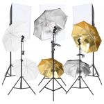 vidaXL Kit de studio foto cu set de lumini și softbox-uri, 6 piese