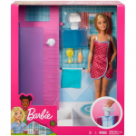 Barbie set baie cu dus si papusa blonda