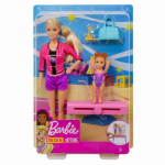 Papusa Barbie blonda cariera in sport antrenoare de gimnastica