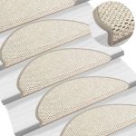 vidaXL Covoraș scări autoadeziv 15 buc. bej, 65x21x4 cm, aspect sisal
