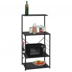vidaXL Dulap cuptor microunde, negru, 60x39,6x123 cm, lemn prelucrat