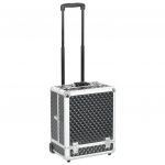 vidaXL Troler de cosmetice, negru, 35 x 29 x 45 cm, aluminiu
