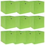 vidaXL Cutii depozitare, 10 buc., verde, 32x32x32 cm, textil