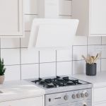 vidaXL Hotă de perete alb 60 cm oțel inoxidabil și sticlă securizată
