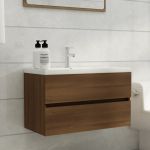 vidaXL Dulap chiuvetă, stejar maro, 80x38,5x45 cm, lemn prelucrat